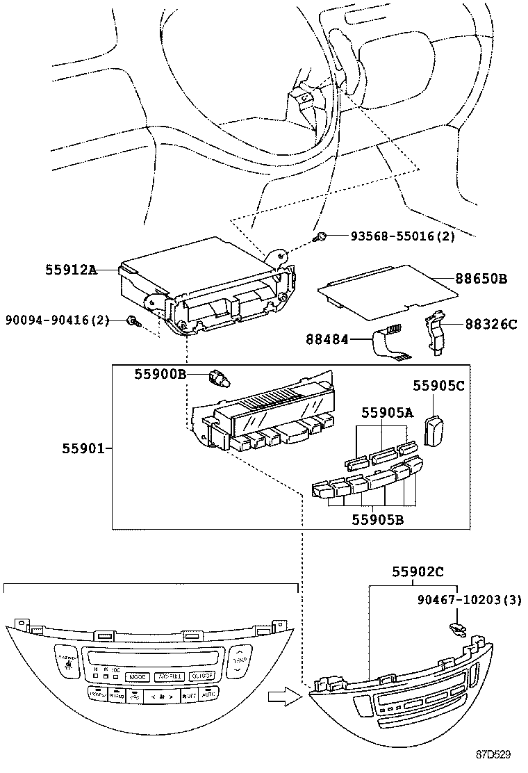 55902-28260 PANEL SUB-ASSY, AIR CONDITIONER product image