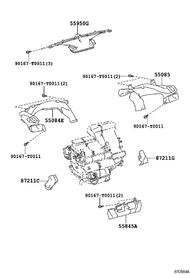 55843-0D170 DUCT, HEATER TO REGISTER, NO.1 product image