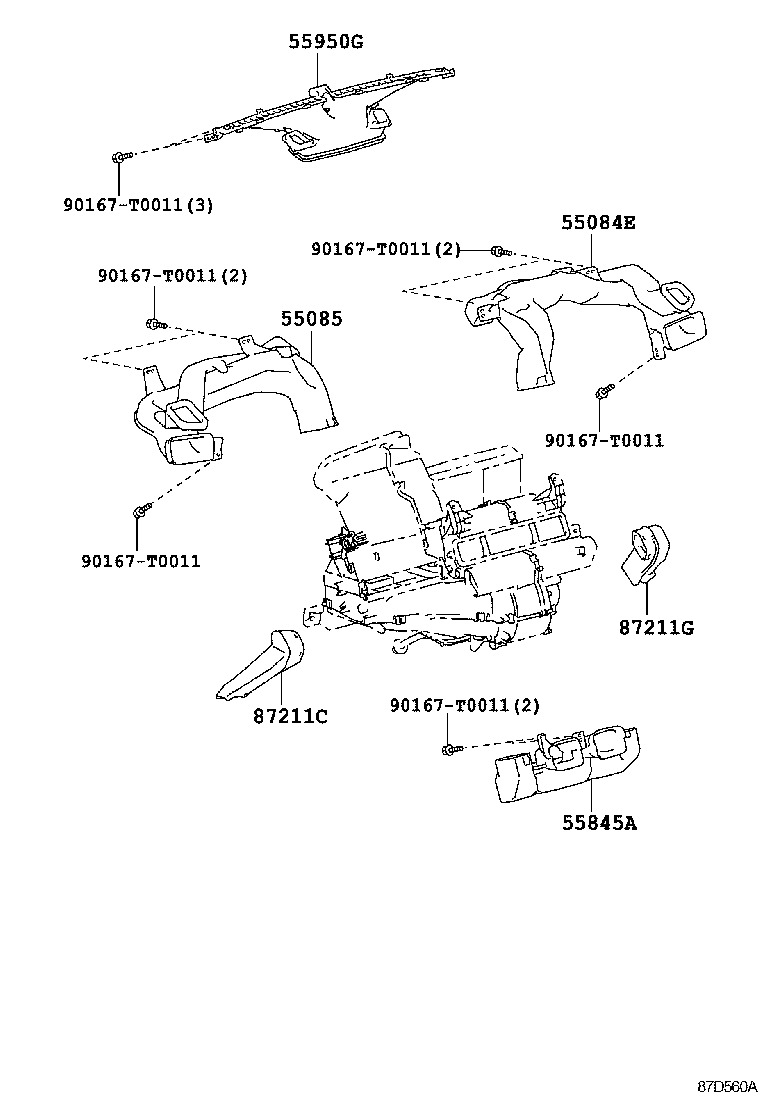 55843-0D170 DUCT, HEATER TO REGISTER, NO.1 product image