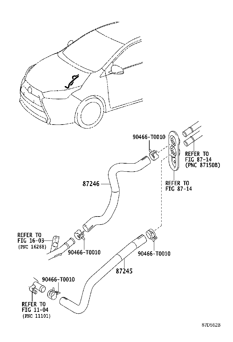 87124-0D360 CLAMP, HEATER HOSE, NO.1 product image