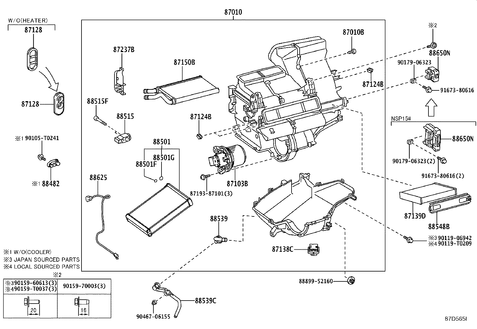 87103-0D450 MOTOR SUB-ASSY, BLOWER W/FAN product image