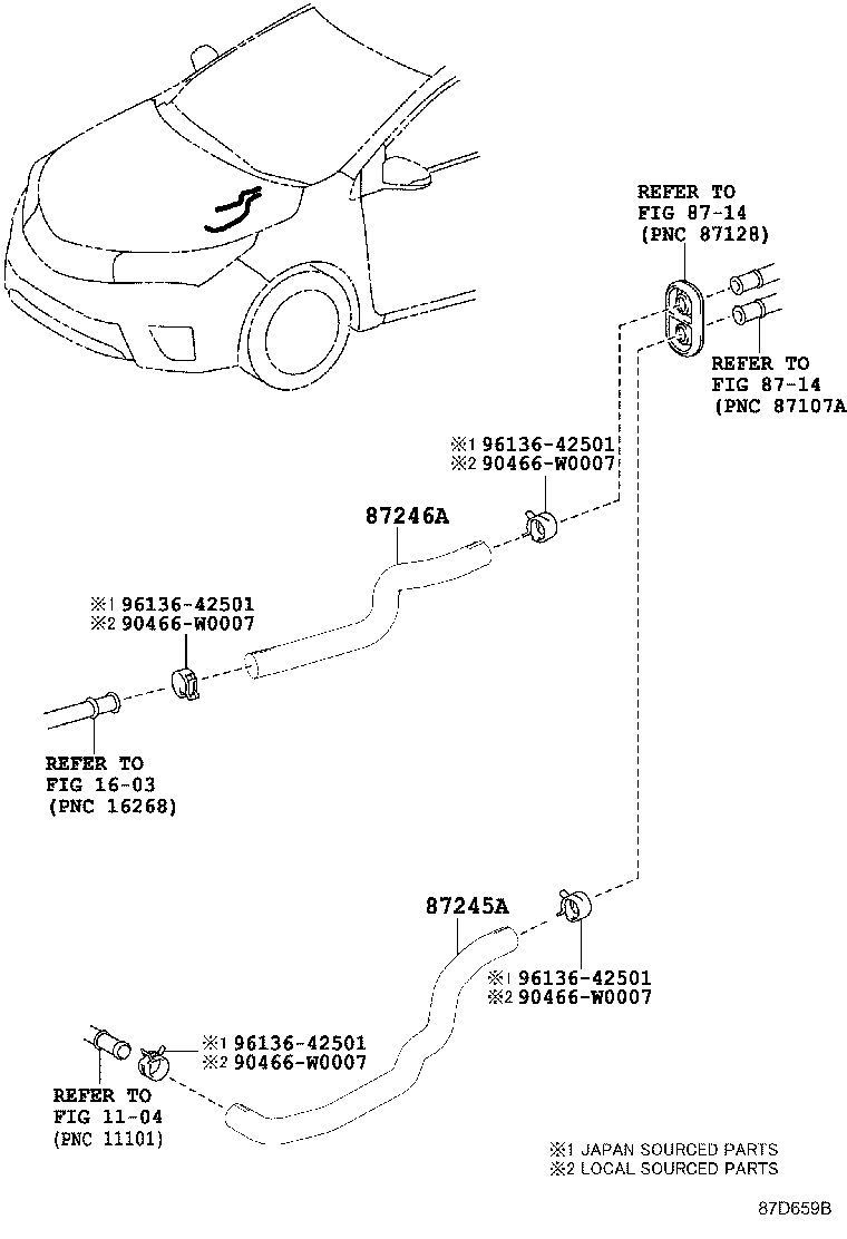 87245-02F90 HOSE, HEATER WATER, OUTLET A product image