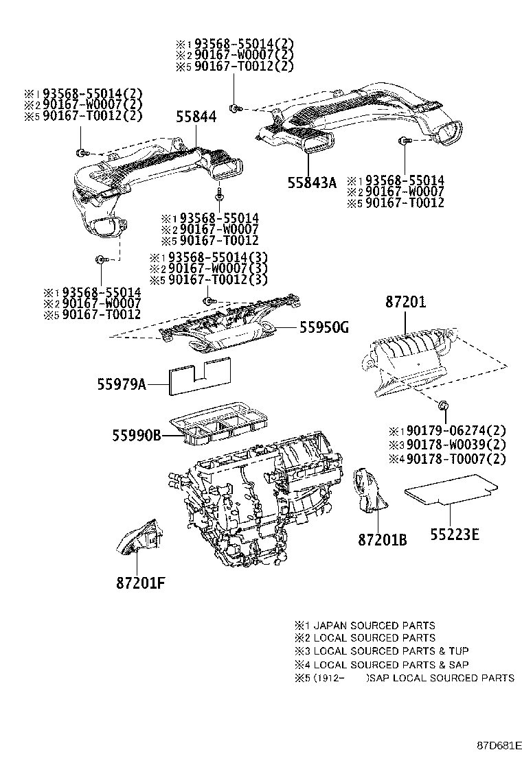 55086-02410 DUCT, HEATER TO REGISTER, NO.1 product image