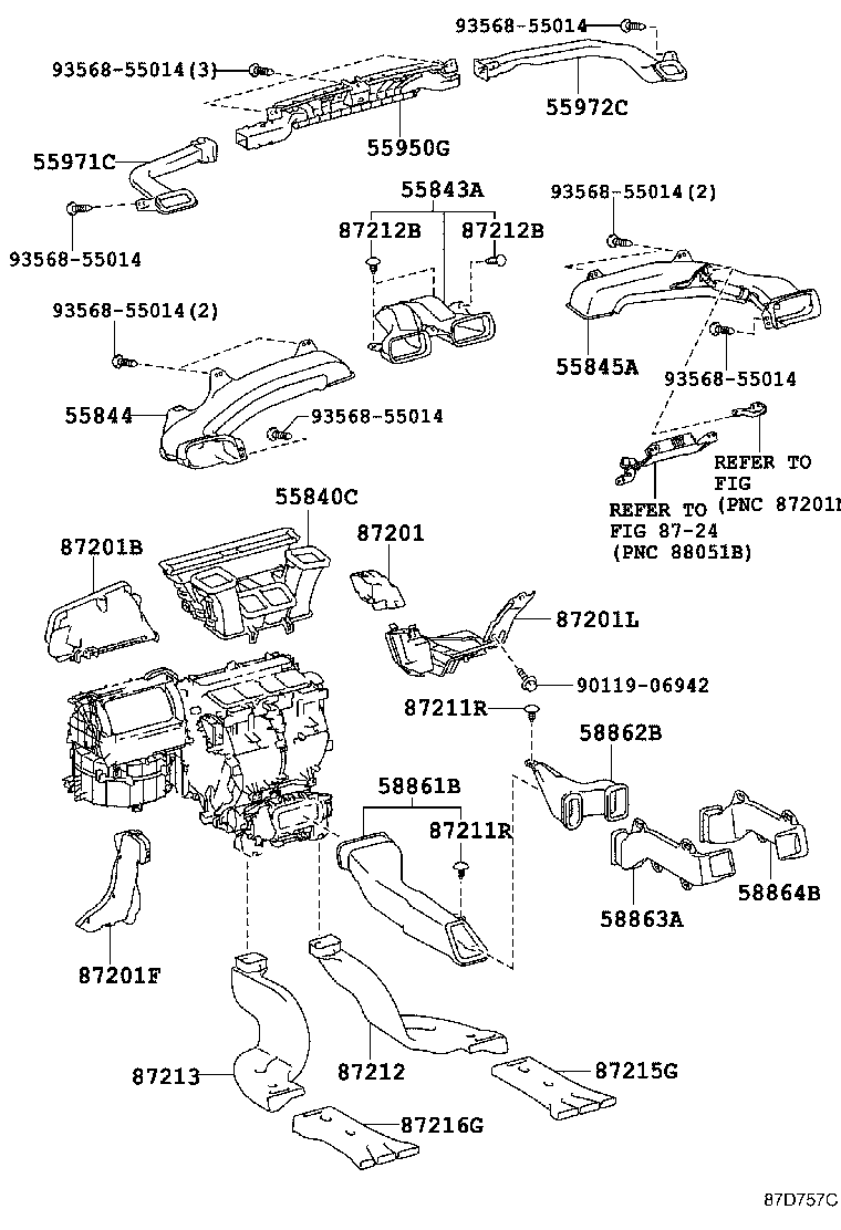 55844-33160 DUCT, HEATER TO REGISTER, NO.1 product image