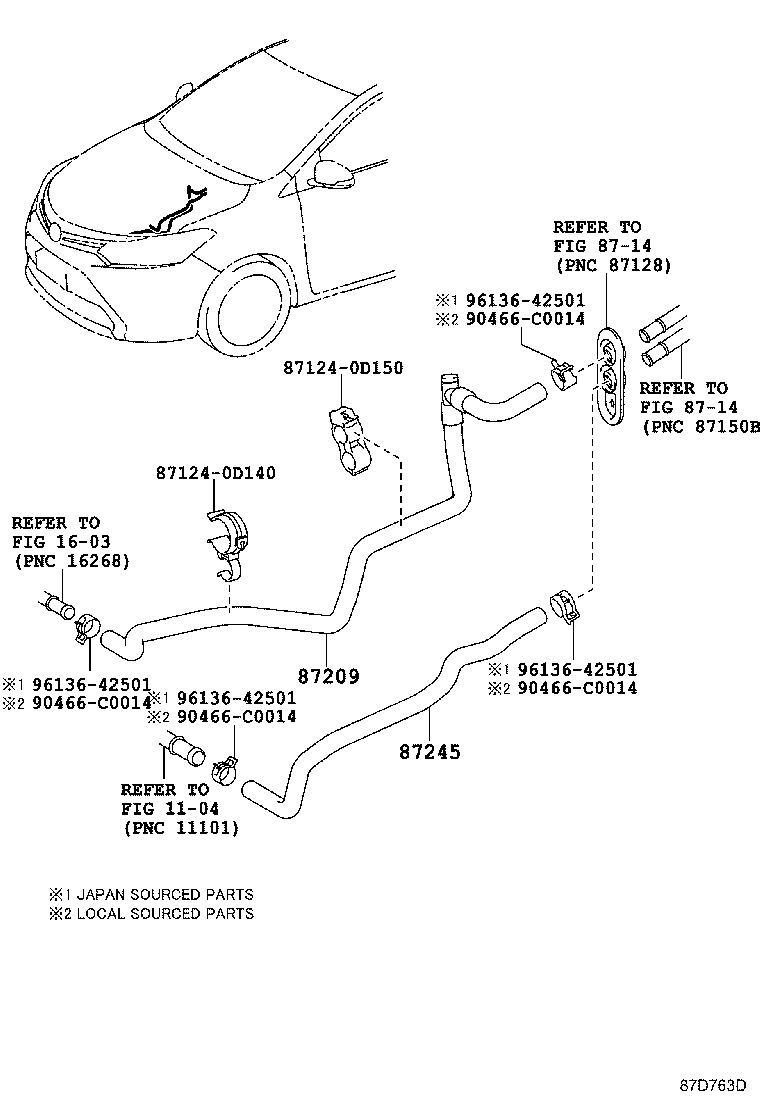 87248-0D040 PIPE, HEATER WATER product image