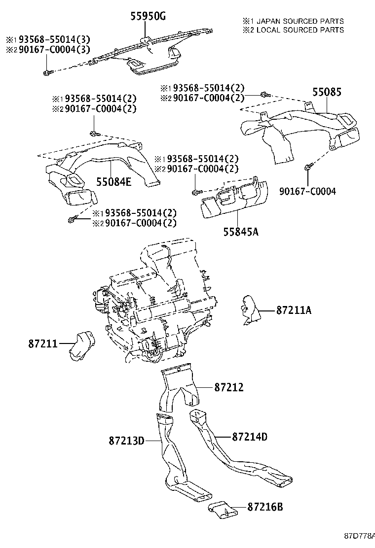 55845-0D120 DUCT, HEATER TO REGISTER, NO.3 product image