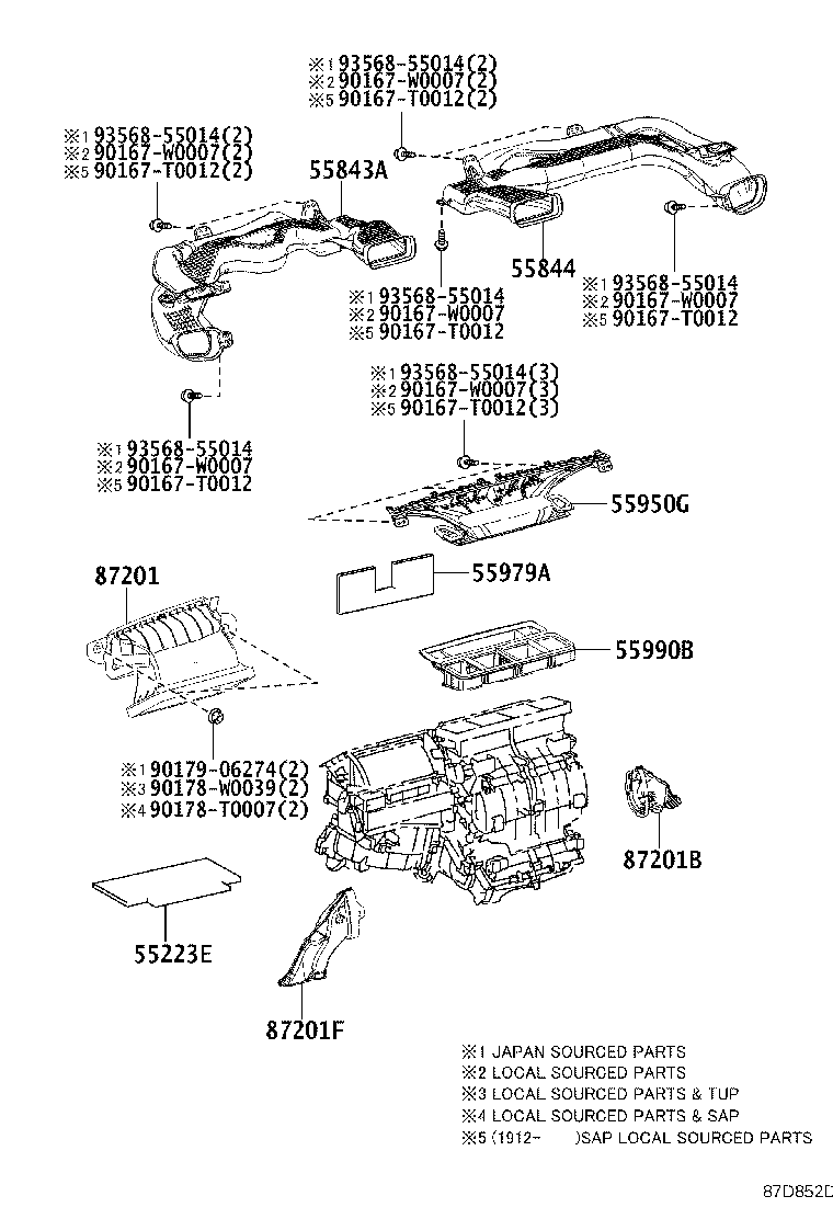 55086-02410 DUCT, HEATER TO REGISTER, NO.1 product image