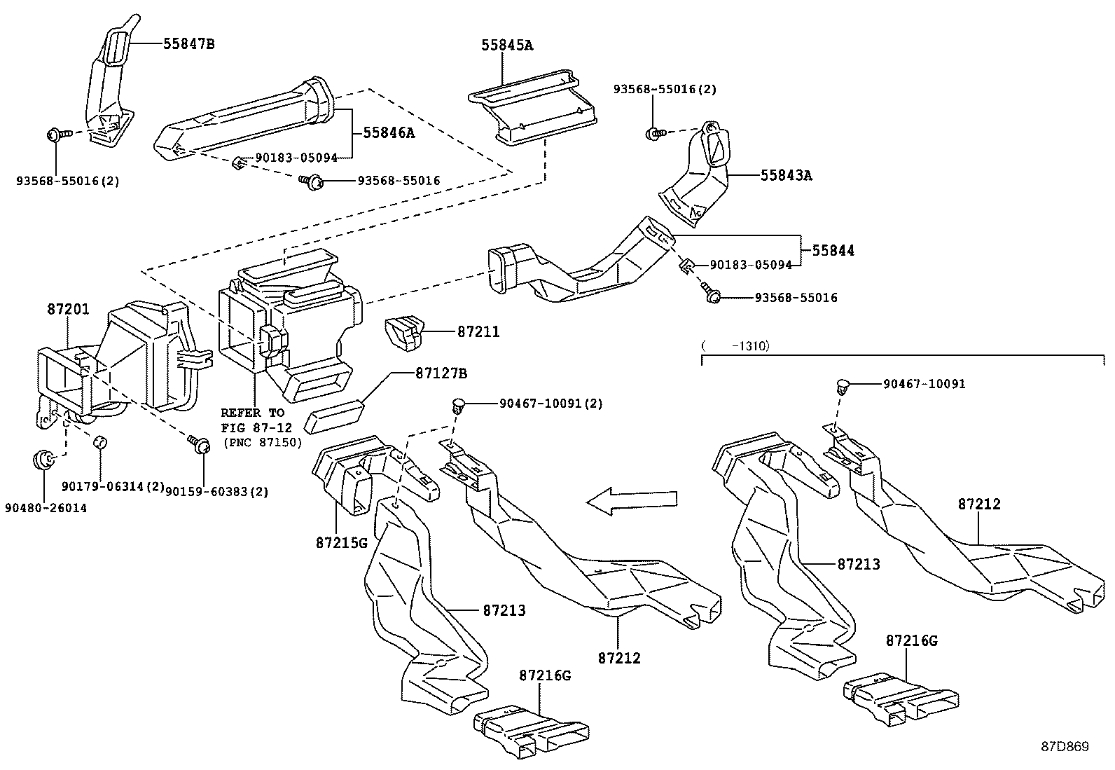 55846-43020 DUCT, HEATER TO REGISTER, NO.4 product image