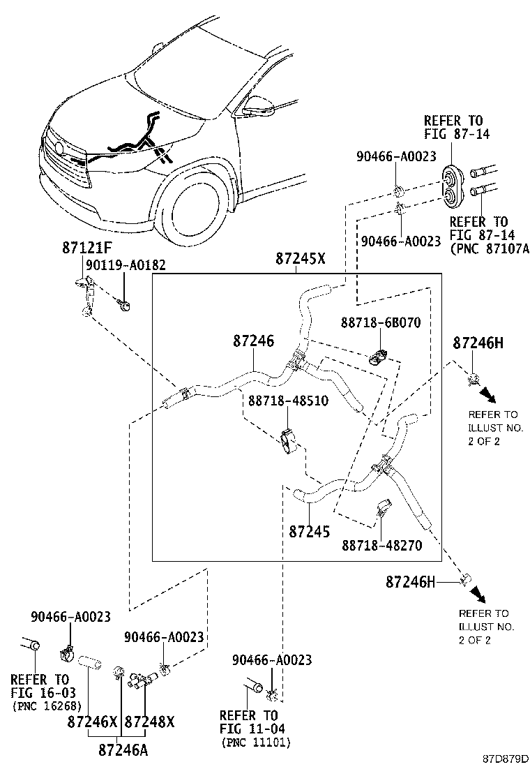 87208-0E100 PIPE, HEATER WATER INLET, A product image