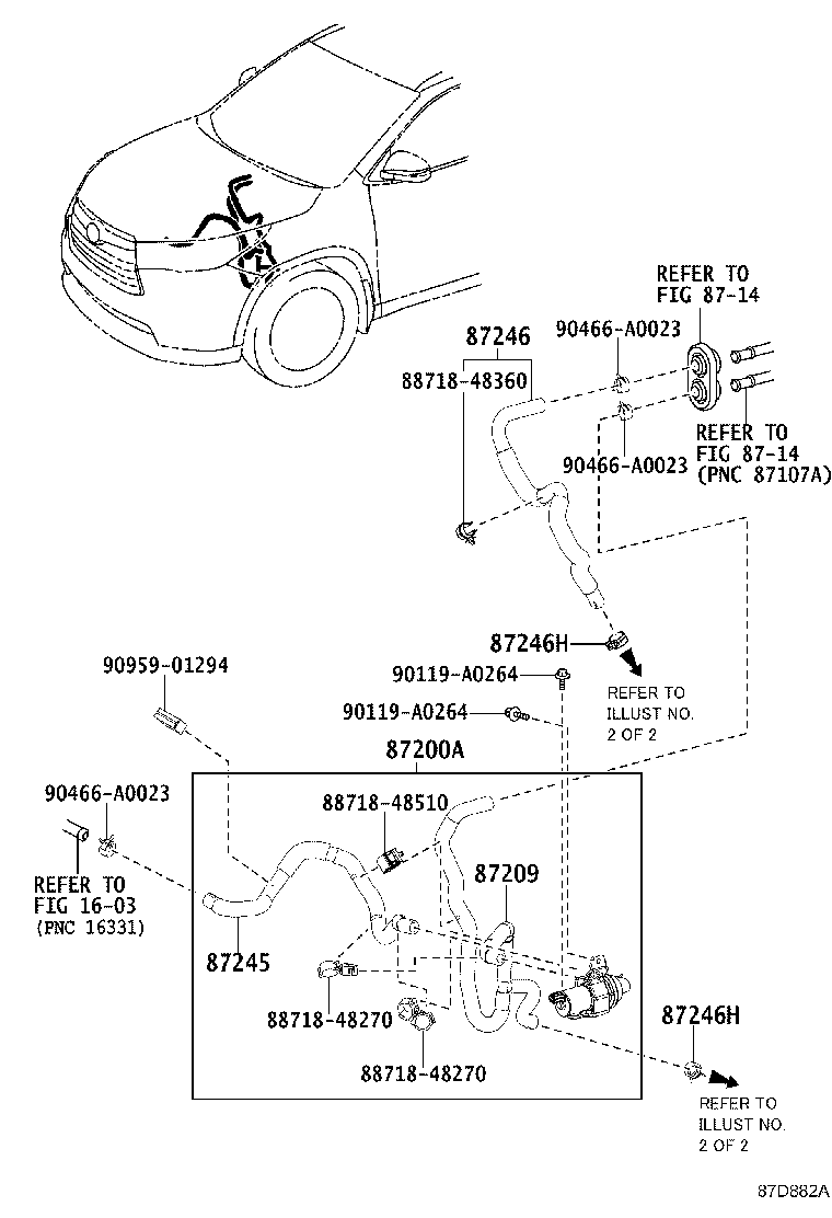 87208-0E100 PIPE, HEATER WATER INLET, A product image