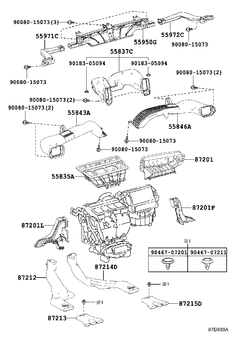 55846-0E110 DUCT, HEATER TO REGISTER, NO.4 product image