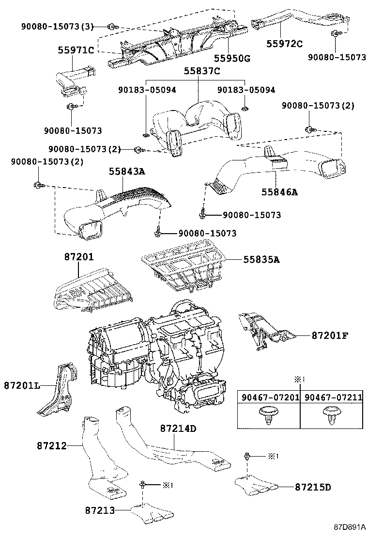 55846-0E110 DUCT, HEATER TO REGISTER, NO.4 product image