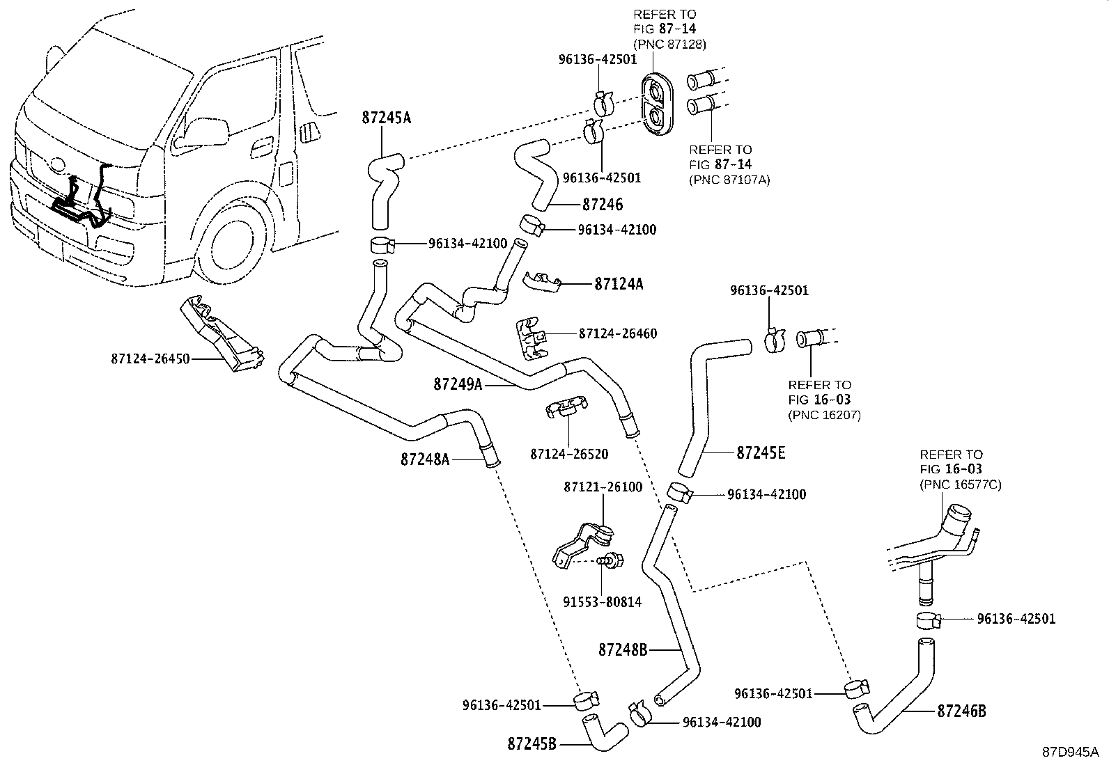 87248-26C60 PIPE, HEATER WATER OUTLET, B product image