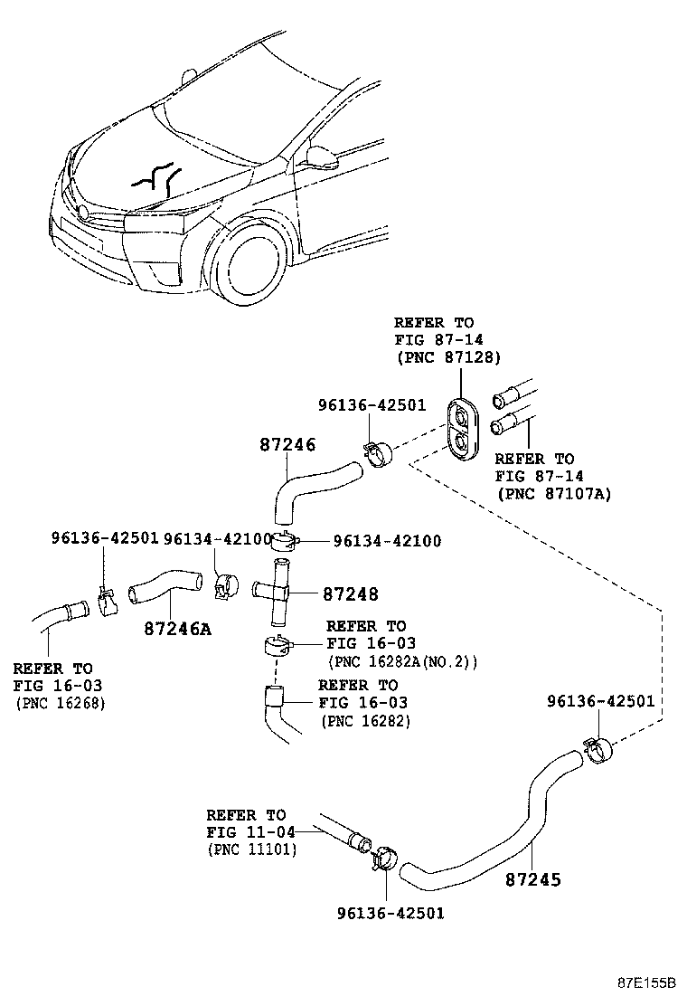 87209-02200 HOSE, HEATER WATER, OUTLET product image