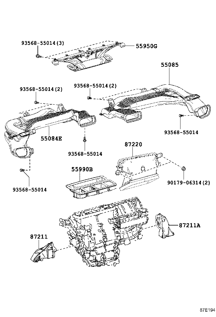 55950-02350 NOZZLE ASSY, DEFROSTER product image