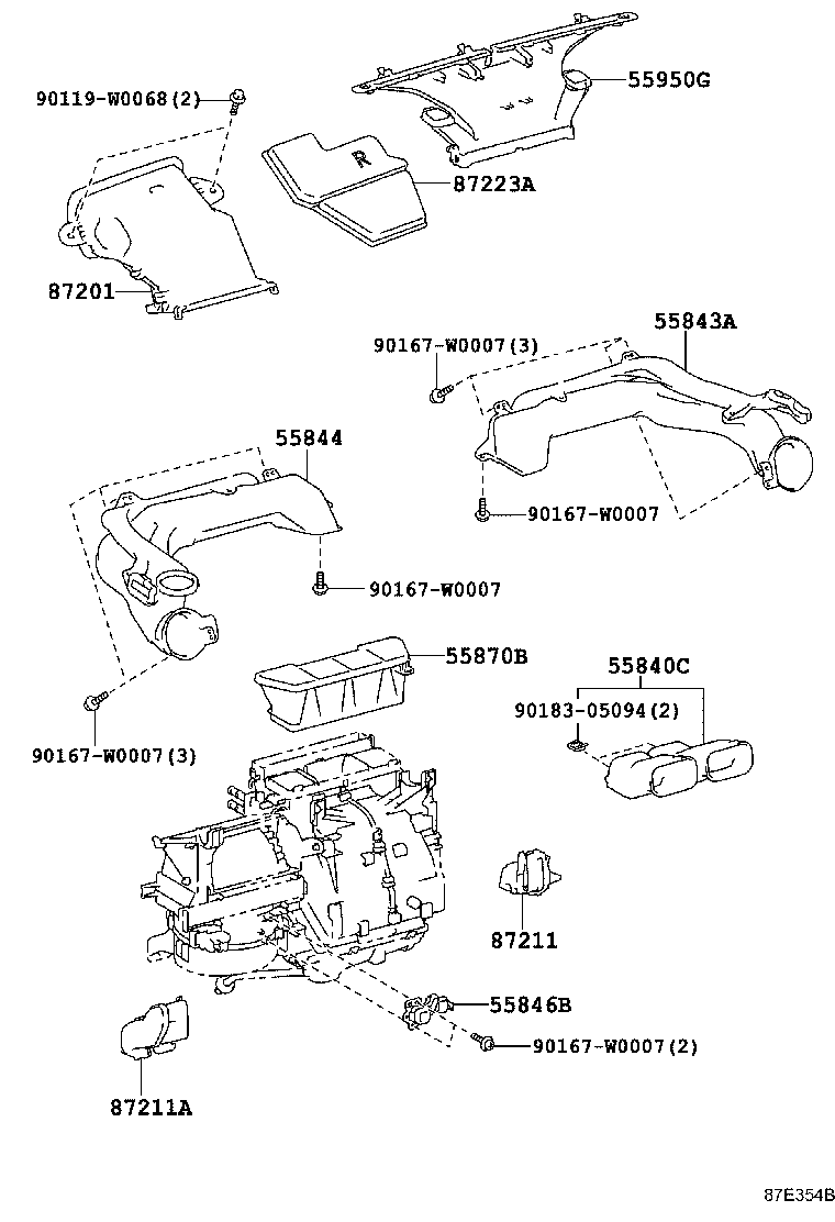 55843-0D221 DUCT, HEATER TO REGISTER, NO.1 product image