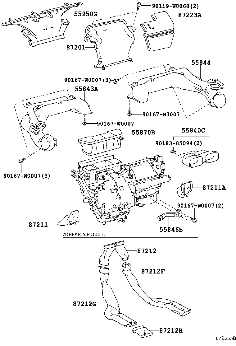 55843-0D221 DUCT, HEATER TO REGISTER, NO.1 product image