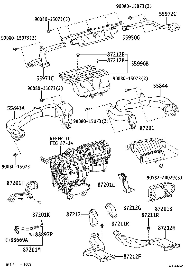 55843-08030 DUCT, HEATER TO REGISTER, NO.1 product image