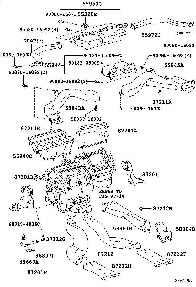 55843-06160 DUCT, HEATER TO REGISTER, NO.1 product image
