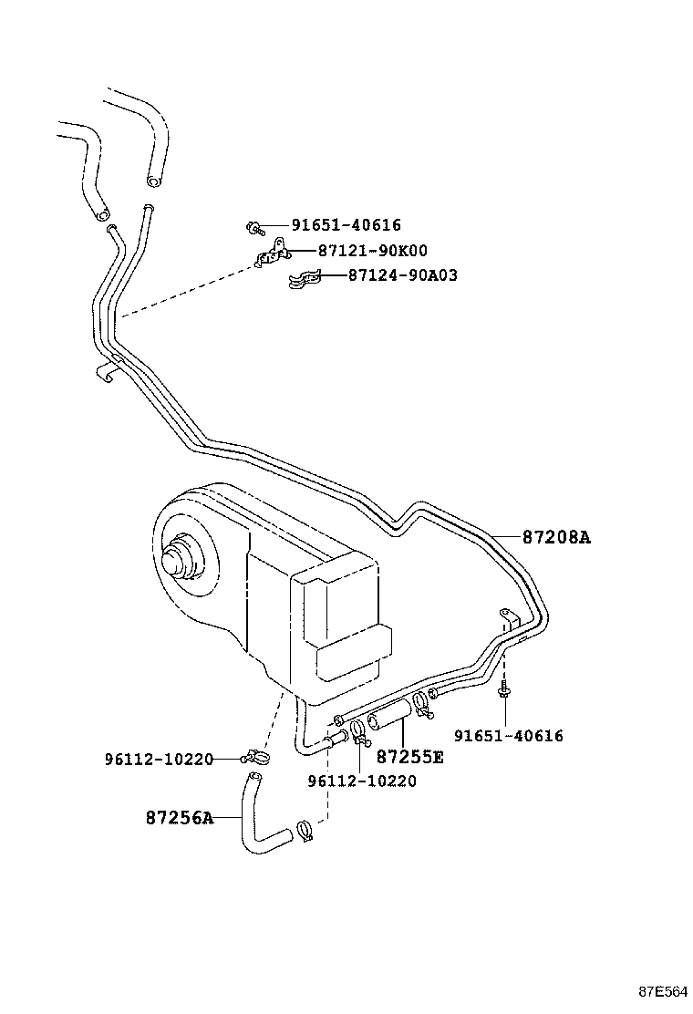 87245-60440 HOSE, REAR HEATER WATER OUTLET, E (TO ENGINE) product image