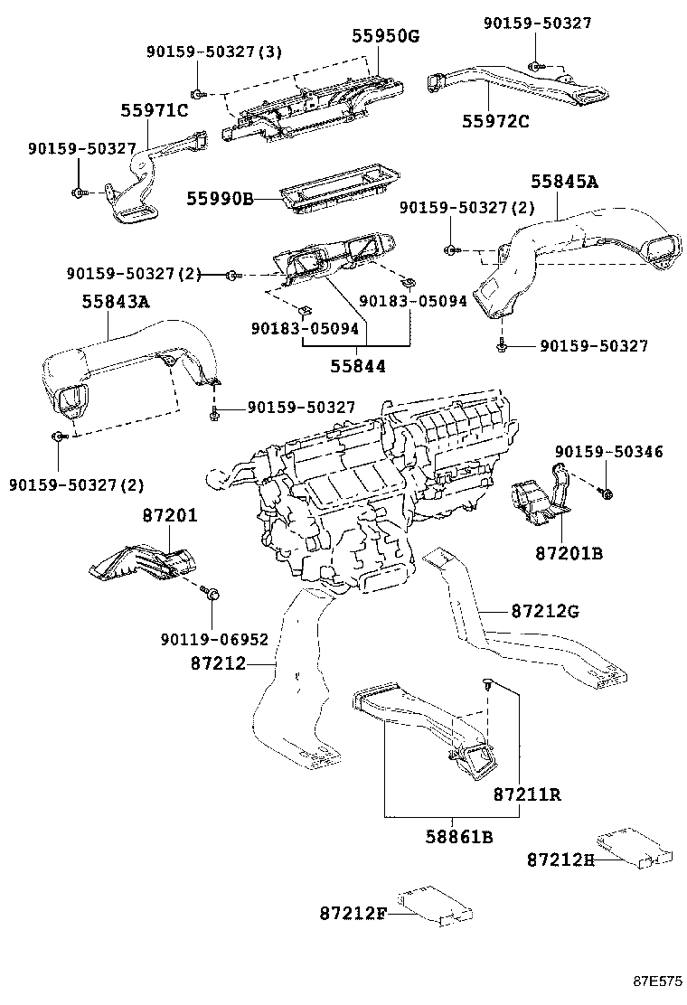 55843-53070 DUCT, HEATER TO REGISTER, NO.1 product image