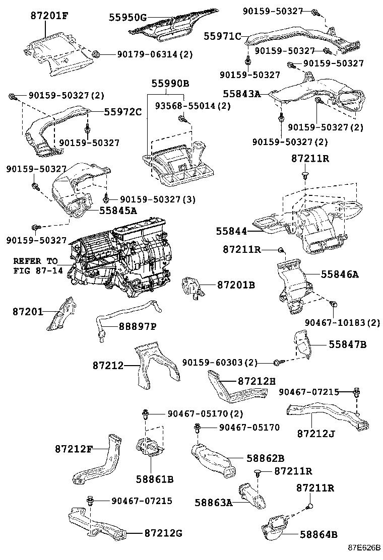 55843-62030 DUCT, HEATER TO REGISTER, NO.1 product image