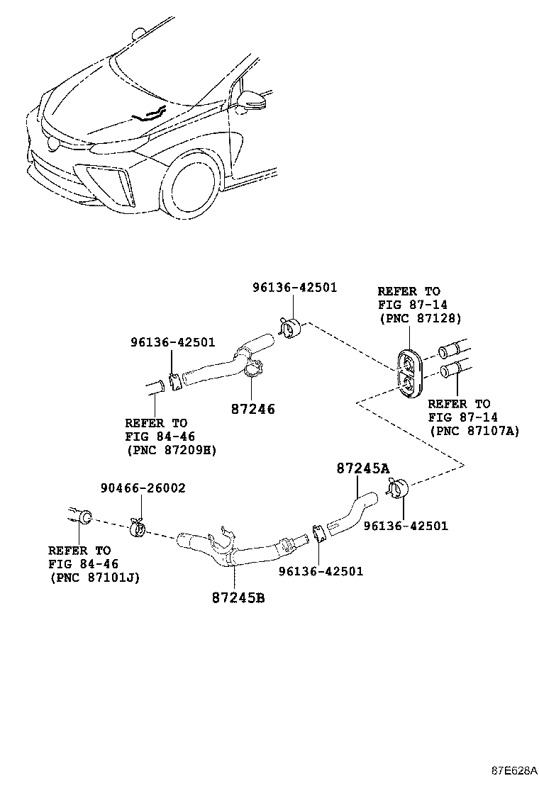 87209-62020 HOSE, HEATER WATER, INLET B product image