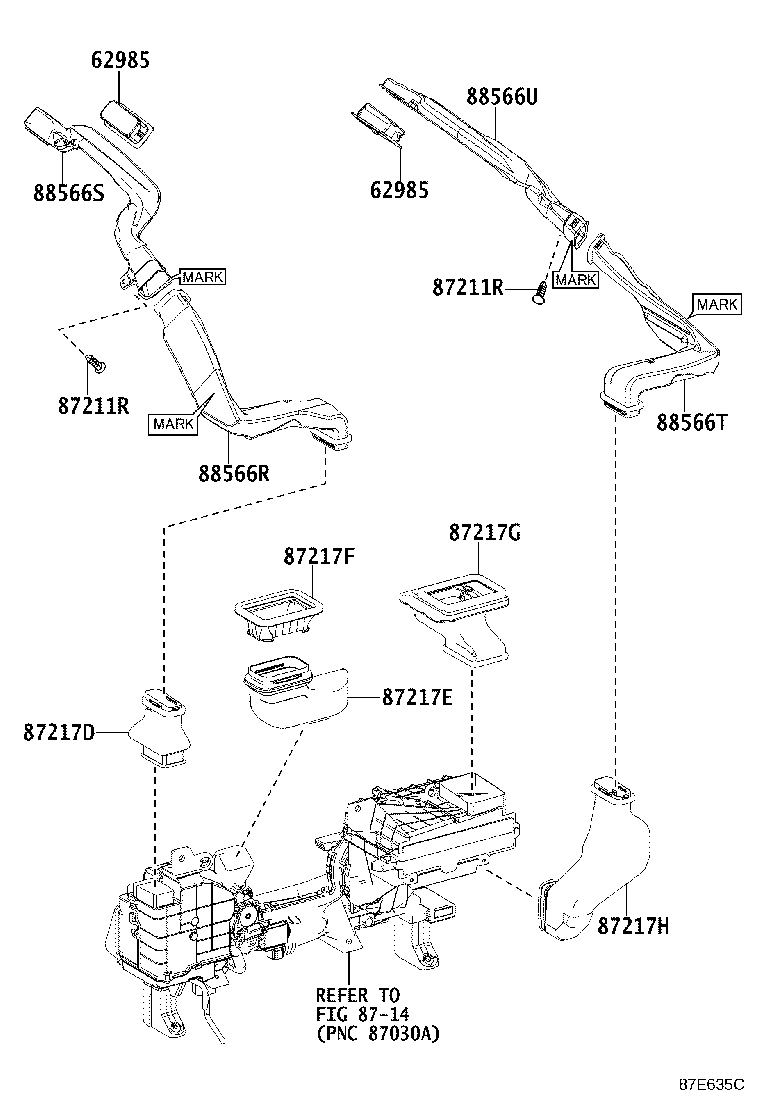 55844-0N040 DUCT, HEATER TO REGISTER, NO.2 product image
