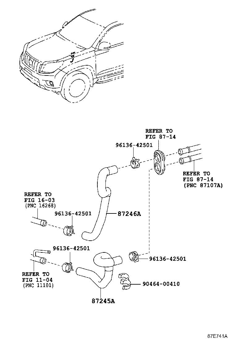 87209-0G150 HOSE, HEATER WATER, INLET B product image