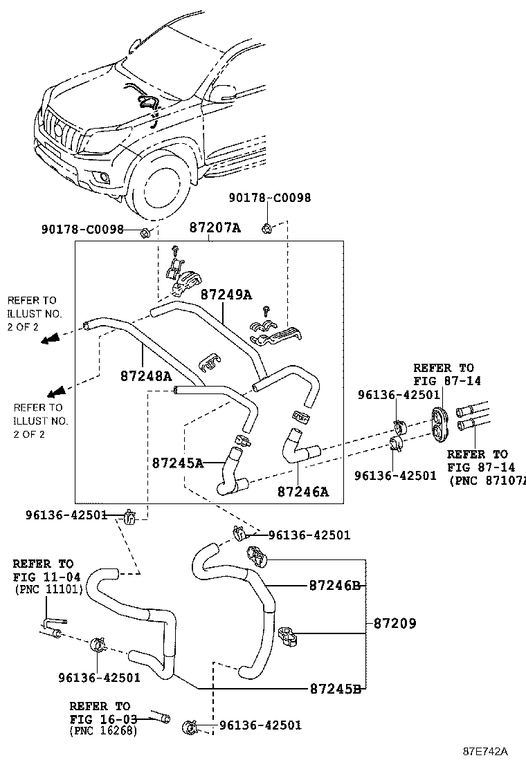 87209-0G150 HOSE, HEATER WATER, INLET B product image