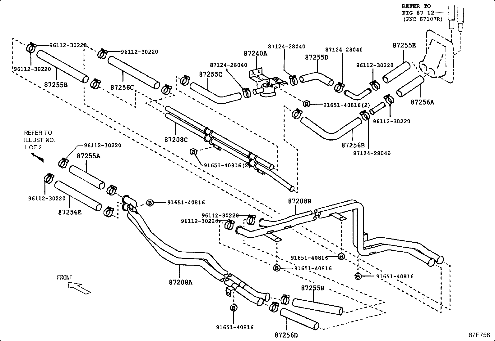 87245-2F830 HOSE, REAR HEATER WATER INLET, E(TO HEATER UNIT) product image