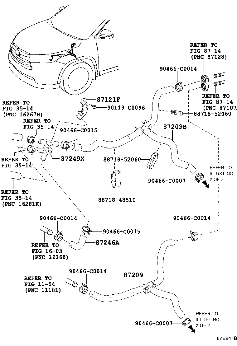 87209-0E330 HOSE SUB-ASSY, WATER, B product image