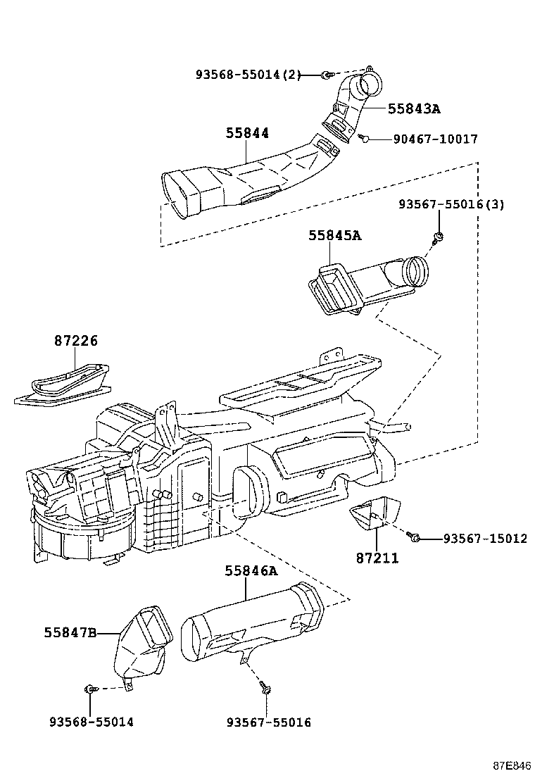 55843-14160 DUCT, HEATER TO REGISTER, NO.1 product image