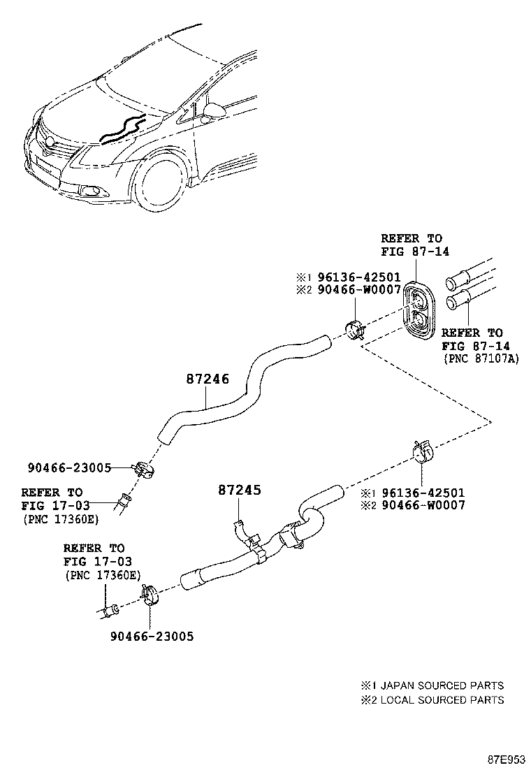 87209-05080 HOSE, HEATER WATER, INLET product image