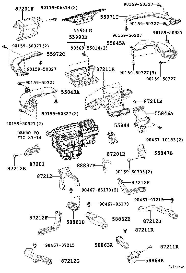 55843-62030 DUCT, HEATER TO REGISTER, NO.1 product image