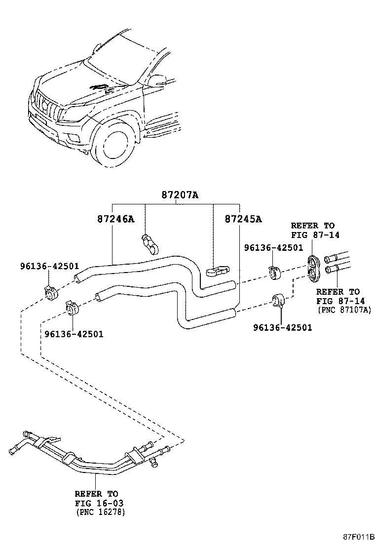 87209-60E42 HOSE, HEATER WATER, INLET B product image