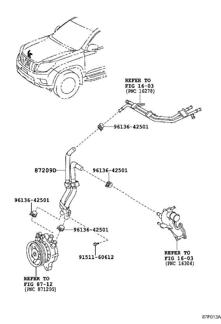 87209-60J00 HOSE, HEATER WATER, INLET B product image