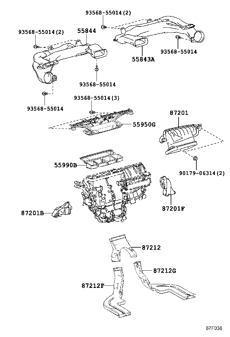 55086-12260 DUCT, HEATER TO REGISTER, NO.1 product image