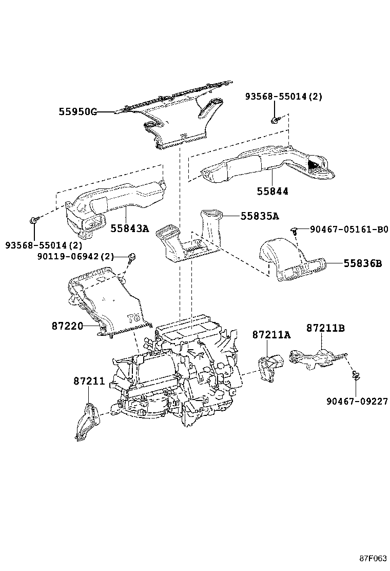55086-52030 DUCT, HEATER TO REGISTER, NO.1 product image