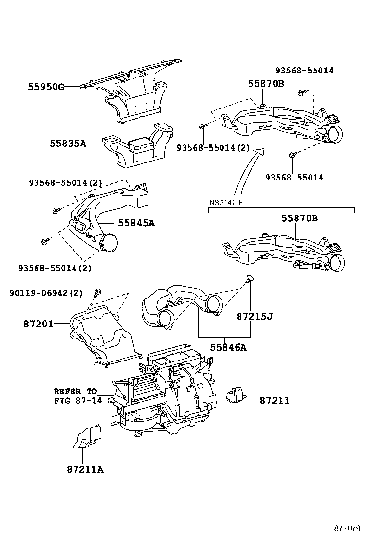 55843-52401 DUCT ASSY, HEATER TO REGISTER product image