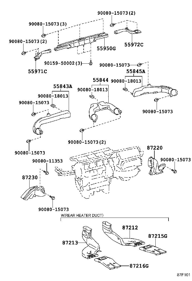 55843-04060 DUCT, HEATER TO REGISTER, NO.1 product image