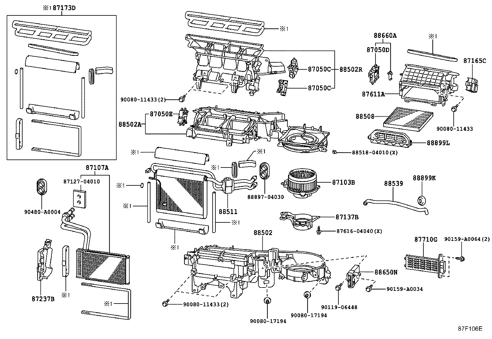 87103-04042 MOTOR SUB-ASSY, BLOWER W/FAN product image