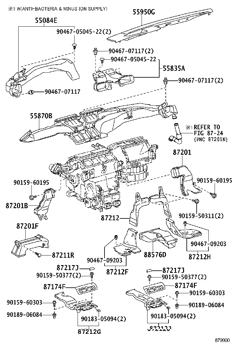 55870-60100 DUCT ASSY, HEATER TO REGISTER product image