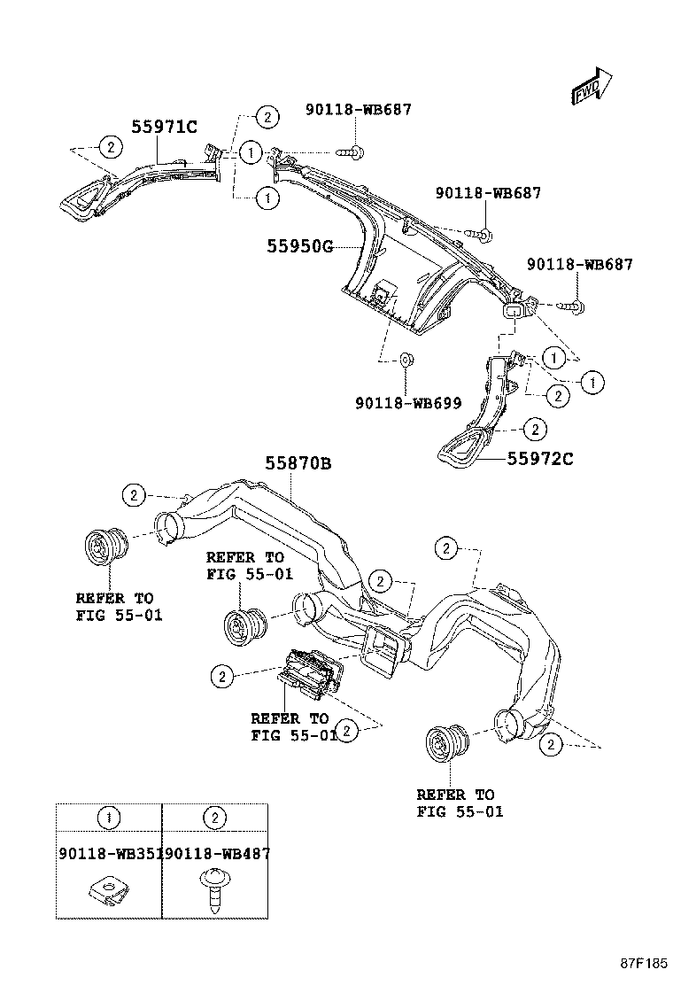 55840-WB001 DUCT ASSY, HEATER TO REGISTER product image