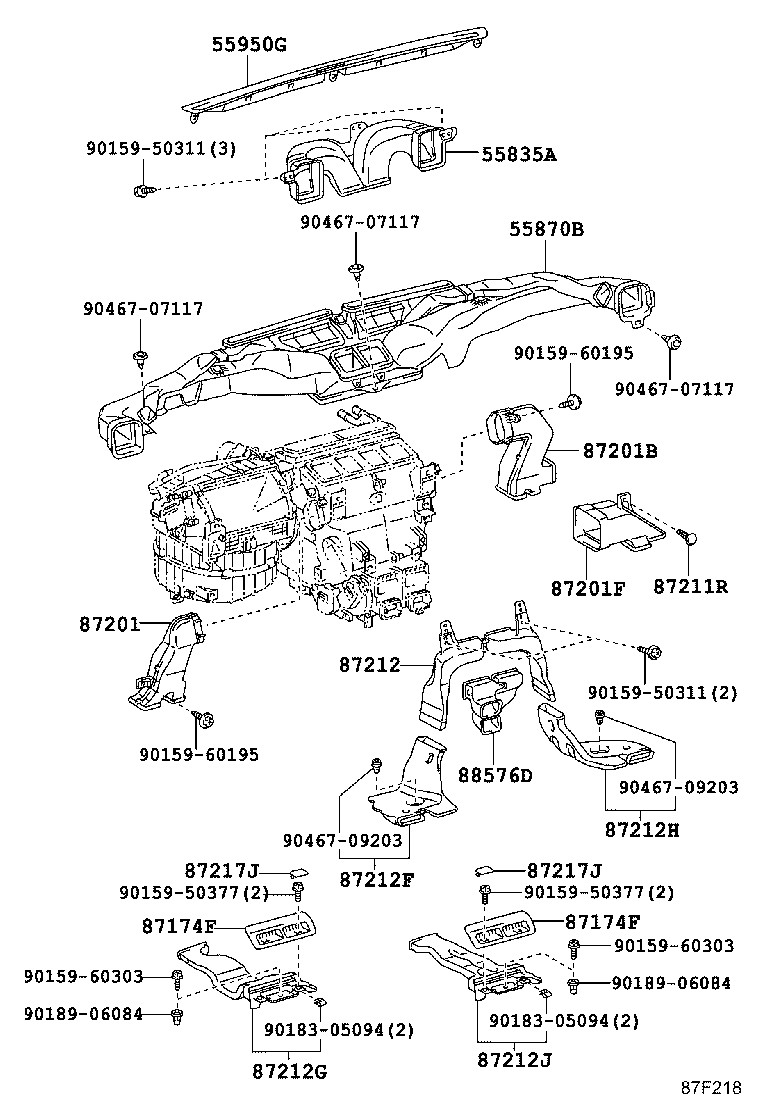 55870-60020 DUCT ASSY, HEATER TO REGISTER product image