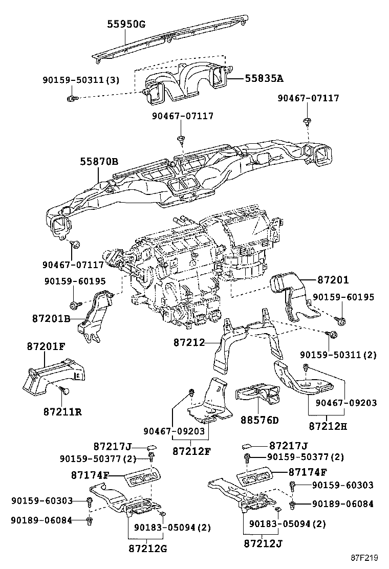 55870-60020 DUCT ASSY, HEATER TO REGISTER product image