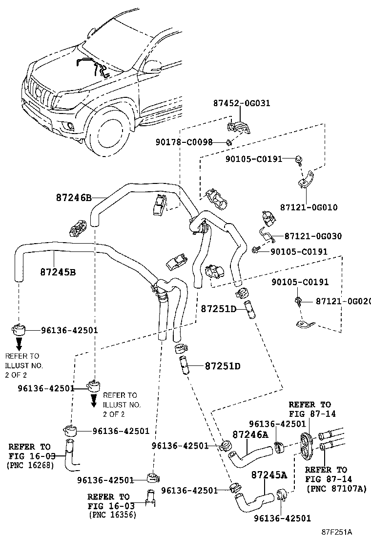 87209-0G150 HOSE, HEATER WATER, INLET B product image