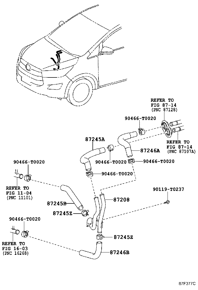 87124-0K170 CLAMP, HEATER product image