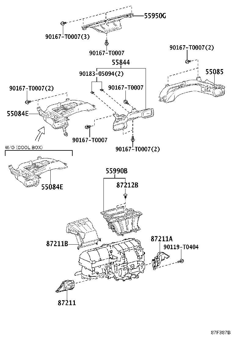 55835-KK020 DUCT, HEATER TO REGISTER, NO.2 product image