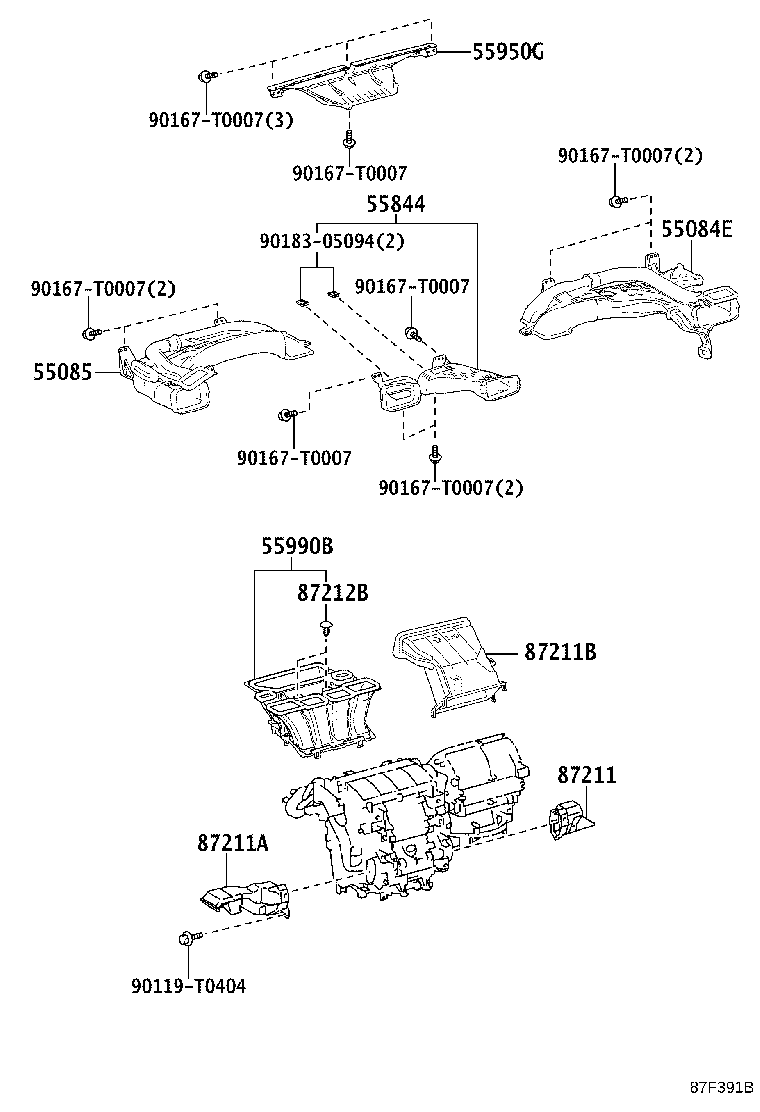 55835-KK020 DUCT, HEATER TO REGISTER, NO.2 product image